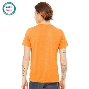 T-shirt en jersey de coton Pima à col en V pour homme avec logo personnalisé - Product Image 5