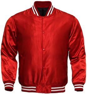 Nouvelle veste pour hommes avec col en O Bomber en satin Baseball Veste d'hiver pour seniors Veste de baseball en satin - Product Image 1