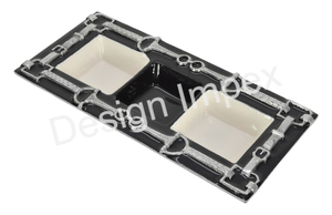 ชุดถาดนักขี่ม้า2ชิ้นถาดขนาดเล็กและขนาดใหญ่ถาดสำหรับทำน้ำร้อนถาดบิตรูปม้าที่สง่างาม - Product Image 2