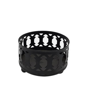 Bougie votive en métal de taille moyenne de forme ronde traditionnelle en couleur noire pour la décoration de table de maison et de mariage personnalisée - Product Image 3