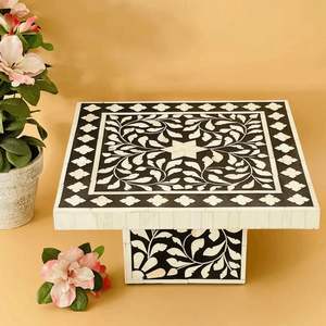 Support à gâteau carré en incrustation d'os artistique, décoratif, fait à la main, écologique, taille personnalisée, table centrale pour les passionnés de décoration intérieure, meilleur choix - Product Image 5