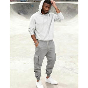 <b>Lounge</b> & Athletic Sweatpants with Multiple Pockets for Training <b>Light</b> Gray Casual Cargo Pants Stretch Workout Joggers Drawstring - Product Image 5