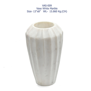 แจกันหินอ่อนสีขาวทำด้วยมือสำหรับตกแต่งบ้านและสวนในร่มและกลางแจ้งคุณภาพสูงผลิตในอินเดีย - Product Image 6