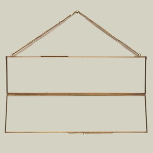 Elegant Long Rectangle Metal Hanging Photo <b>Frame</b> <b>Gold</b> Finish Vintage Style Perfect for Wall Decoration and Gift Ideas - Product Image 2