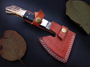 Industrial Grade Damascus Steel <b>Axe</b> DIY Carbon Steel Chopper with <b>Wood</b> Handle for Camping Outdoor Hunting <b>Cutting</b> - Product Image 6