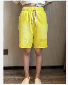 Fait sur mesure pour hommes High Street lavage à l'acide Shorts séchage rapide été Jogging tricoté vêtements actifs solide Vintage blanc Jogging court - Product Image 6