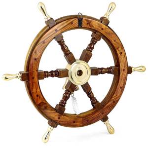 Volant de bateau en bois décoratif, art mural nautique pour la maison et le bureau - Product Image 5
