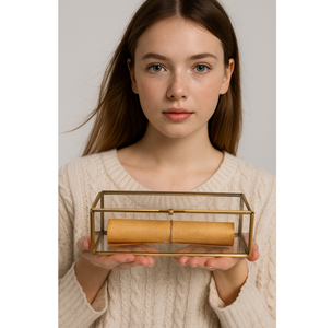 Boîte à bijoux carrée en verre de luxe avec finition dorée améliorant chaque étincelle avec élégance - Product Image 2