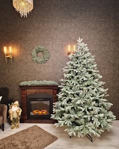 Sapin de Noël artificiel floqué de haute qualité avec lumières LED, fonctionnant sur piles, personnalisable, réutilisable, décoration intérieure pour les fêtes - Product Image 1
