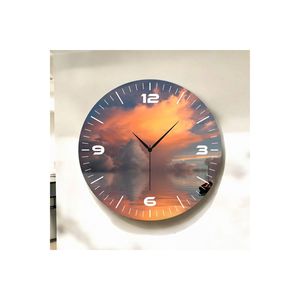Reloj de pared de mesa de madera con patrón de naturaleza colorida, reloj de pared de mesa silencioso de 50cm con número, regalo perfecto - Product Image 4
