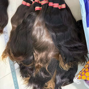 Extensions de cheveux vierges indiens brun clair cheveux bruts de temple faisceaux longue longueur donneur unique approvisionnement en vrac de vendeur de couleur naturelle - Product Image 1