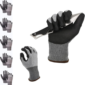 Gants de travail résistants aux coupures EN-388, fibres de polyéthylène haute performance, gants de sécurité noirs/gris - Product Image 6