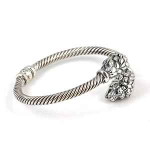 Bracelet manchette torsadé en argent sterling 925 en forme de tête de lion pour homme, accessoire de mode avec garantie de 70 ans - Product Image 5