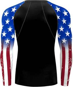 Rashguard de compression unisexe à manches longues, séchage rapide, en polyester/spandex, imprimé par transfert thermique du drapeau américain personnalisé - Product Image 6