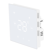 Termostato para Ventilador de Bobina Smallart SM-922-FDM-WIFI de 3 Velocidades, Pantalla Táctil, Válvula de Encendido/Apagado, Rango de 5°C a 35°C, Montaje Empotrado, Caja EU, 220V AC, Modbus