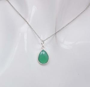 Piedra preciosa de ónix verde, accesorios para mujer, regalo de boda perfecto, colgante de Plata de Ley 925 con colgante estampado 925, joyería - Product Image 2