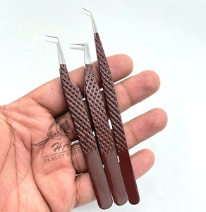 Juego de Pinzas Profesionales para Extensión de Pestañas, Antideslizantes, Agarre Perfecto, Puntas Suaves, Acero Inoxidable, Antimagnéticas - Product Image 6