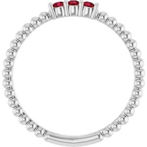 Anillo Stuller de 14KW chapado en oro con cuentas, estilo vintage y moderno, con incrustaciones de diamantes de talla princesa y forma geométrica numérica. - Product Image 2