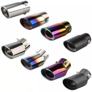 Systèmes d'échappement de voiture, silencieux argenté noir bleu brûlé coloré, embout de silencieux d'échappement en acier inoxydable, tuyau argenté arrière - Product Image 1