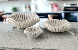 Cuenco con volantes de mármol hecho a mano-Fruta de piedra y cuenco decorativo para servir para decoración del hogar de lujo, regalos B2B al por mayor - Product Image 4