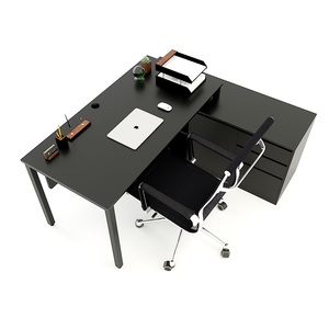 UConcept System Executive <b>Desk</b> 160x140 Minimalist Design Style <b>Solid</b> <b>Wood</b> Steel Legs Assembly Required for Bedroom Use HBUC022 - Product Image 3