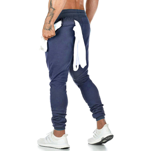 Pantalons de survêtement pour hommes en coton sur mesure, respirants, logo brodé, style décontracté, tissu, jambe droite, vente en gros, pantalons élastiques - Product Image 3