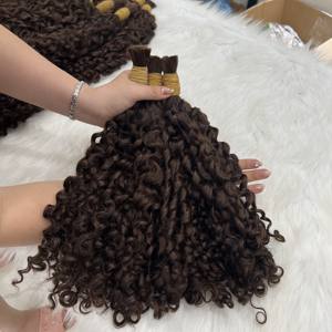 วิกต่อผมมนุษย์แบบหยิกสีน้ำตาลเวียดนามเรียงกันเป็นกลุ่ม - Product Image 5