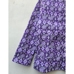 Veste matelassée violette vintage faite à la main pour femmes, rayure élégante, impression élégante, coton biologique de meilleure qualité, lin - Product Image 2