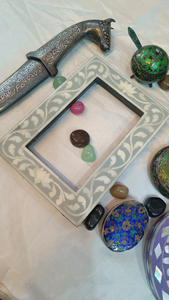 Cadre photo en incrustation d'os de chameau fabriqué à la main cadre miroir décor à la maison unique et exquis par Crescent Crafts - Product Image 4