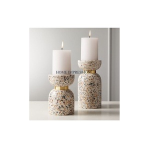 ชุดเชิงเทียนหินอ่อน2โต๊ะที่ตกแต่งบ้านรูปลักษณ์ใหม่เชิงเทียนแฟนซี - Product Image 1