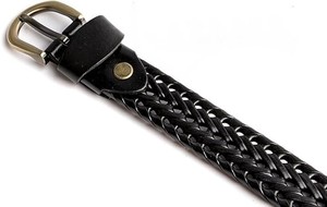 Cinturón estrecho de cuero auténtico trenzado para mujer, correa de cintura informal ajustable para vestidos Vaqueros, atuendo diario - Product Image 3