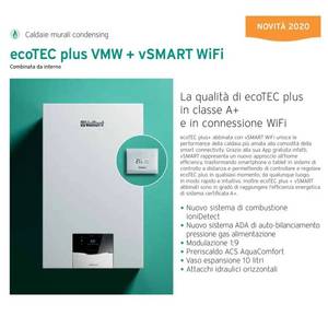 Chaudière à condensation connectée Wi-Fi Vaillant EcoTEC Plus VMW 35 CS 1-5 CFL 35 kW ERP pour systèmes de chauffage et de climatisation domestiques - Product Image 2