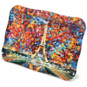 Bandeja de metal rectangular elegante de 238x358mm con borde ondulado Afremov Plato de servicio estilo París hecho de nácar - Product Image 4