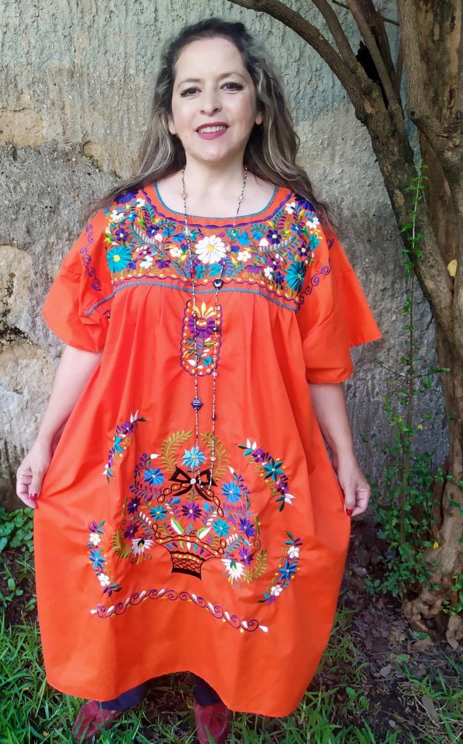 white christmas dresses Embroidered Mexican Evening Dress