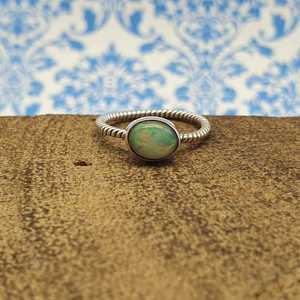 Nouvelle arrivée 925 bague en argent sterling fin avec opale pierre précieuse délicate plaine diamant bijoux en gros fabricant - Product Image 3