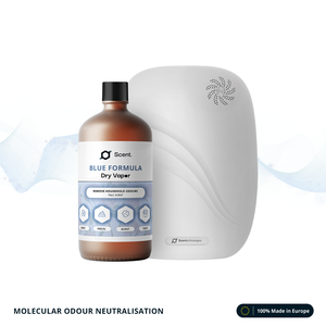Neutralizzatore di Odori a Vapore Secco Formula Blu: Odori di Sudore, Feci, Fumo e Solventi - Bottiglia da 1L - Pronto all'Uso - Product Image 1
