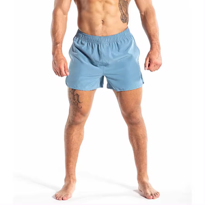 Buy Premium Quality <b>Red</b> 100% Cotton 1 Way Stretch <b>Men</b> Plain Color <b>Shorts</b> Custom Logo Casual Fitness Gym <b>Shorts</b> - Product Image 3