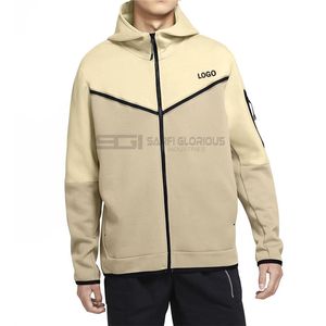 Meilleur style hommes strass sweats à capuche de haute qualité et pas cher prix fermeture éclair solide motif bas quantité minimale de commande - Product Image 5