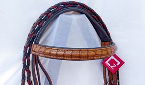 Noseband de cuero con flash elevado acolchado de caballo | Brida anatómica de 3 colores de cuero de caballo Stanford - Product Image 4