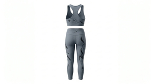 Active Wear <b>Women's</b> Yoga Set Breathable Solid Plus Size High Quality 2-Piece Full Sleeve Top Elastic Waist Front Logo - Product Image 4