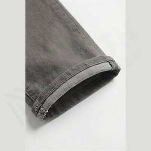 Jeans pour homme coupe droite, taille confortable, taille mi-haute, légers, en denim de coton uni, personnalisables pour l'hiver - Product Image 6