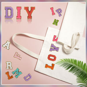 Écussons en tissu chenille brodés à coudre, lettres et badges personnalisés, ensemble de motifs floraux écologiques pour chapeaux et vestes - Product Image 4