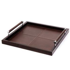 Plateau de rangement personnalisable en usine Design en cuir PU imperméable pour usage domestique Organisateur de sacs et d'articles divers de style classique - Product Image 1