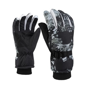 Winter Insulated Breathable <b>Ski</b> Gloves Windproof Waterproof Polar Fleece Leather for Snowboarding-Wholesale Customized Colors - Product Image 1
