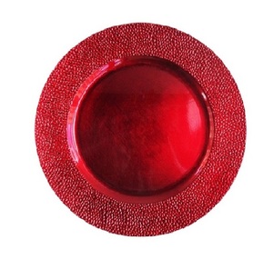 Placa de cargador de metal niquelada con cuentas de cristal para bodas Placa de cargador más vendida de alta calidad que exige en fiestas - Product Image 2