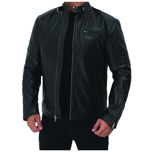 Veste en cuir classique pour homme à col montant et à capuche, nouvelle conception, revêtement - Product Image 1