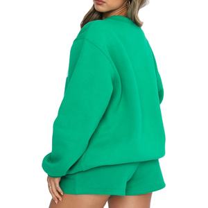 Conjunto Deportivo de 2 Piezas para Mujer, Talla Grande, Invierno, Color Sólido, Poliéster Transpirable, Pantalones Cortos Largos Casuales, 2026 - Product Image 5