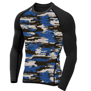 Alta calidad MMA Sublimado hombres Rash Guard Poliéster spandex mezcla tela hombres más cálido manga larga hombres Rash Guard - Product Image 6