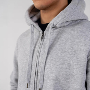 Sweat à capuche zippé pour homme en molleton de coton, fermeture éclair intégrale, sweat-shirt à capuche chaud, décontracté, streetwear d'hiver, haut pour un usage quotidien - Product Image 4