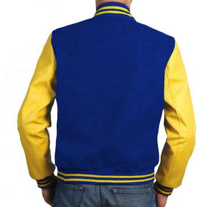Vêtements de rue décontractés OEM Lettermen Varsity Jackets avec manches en cuir et tissu de laine grande taille Vente de la saison d'hiver - Product Image 3